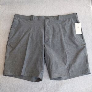 NWT PGA Tour Men's Golf Shorts Size 46 Grey Microcheck Expansion Waist